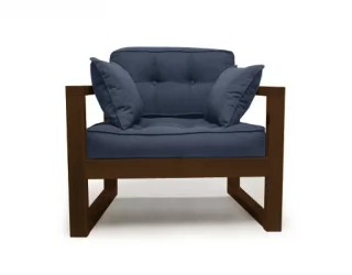 Диван одноместный DEmoku Д-1 небесно-голубой_темный дуб