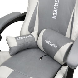 Кресло 907 KINGQUEEN, замша, цвет серый с массажем, арт 907-Dark-Grey