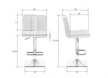 Стул барный ДОБРИН ДОМИНИC Черный велюр МДЖ9-101 / DOBRIN DOMINIC MJ9-101