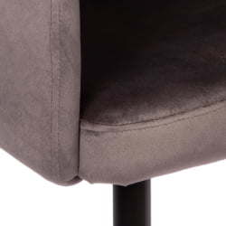 Кресло LA FONTAIN (mod. 004) вельвет/металл, 60 х 57 х 84 см , серый (HLR 24)/черный