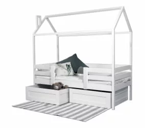 Кровать-домик RooRoom кд-2 с ящиками Белый