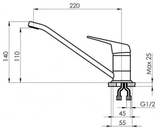 Смеситель STANDART ST-21 Белый