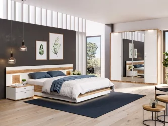 Шкаф четырехстворчатый Фиджи 006 Дуб Золотой Белый