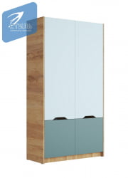 Шкаф RICH ШК-002 Мята/Сумеречный голубой/дуб крафт золотой