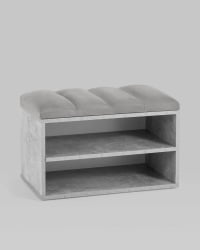 Обувница Хольст серая велюр Серый