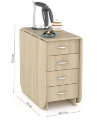 Стол-книжка с ящиками Глория 606 К Дуб сонома