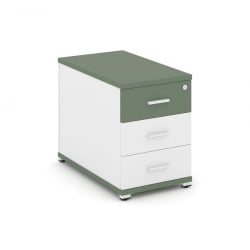 Тумба опорная приставная с 3-мя ящиками CОНCЕПТ CН.ТГО-001 Б/В Кобо Белый бриллиант Белый / CONCEPT CN.TGO-001 B/W