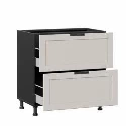 Тумба кухонная 800 с 2 ящиками ЛЮКС (4) Джамис ЛД 296.150.000.136 Черный Кашмир