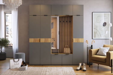 Прихожая Бери К1 Дуб крафт золотой/белое дерево