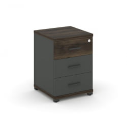 Тумба опорная/приставная с 3-мя ящиками CONCEPT CN.TUO-001 B/W Дуб Мали Антрацит