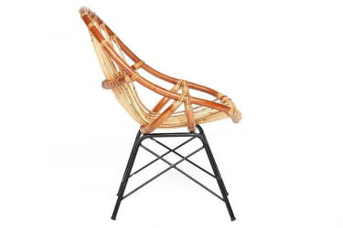 Кресло Secret De Maison Petunia (mod. 01 5088 SP KD/1-1) натуральный ротанг/металл, 80х61х66см, светлый мед/черный