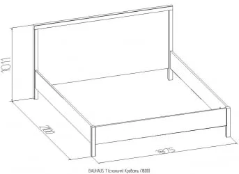 Кровать (1800) BAUHAUS 1 Дуб Сонома/Орех шоколадный(спальня)