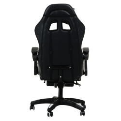 Кресло 1206 KINGQUEEN цвет черный/белый с массажем 1206-black-white-mass