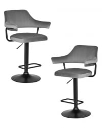Стул барный DOBRIN CHARLY BLACK (серый велюр (MJ9-75)) 2 шт