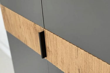 Шкаф двухдверный Бери MPR-024 Дуб крафт золотой/графит