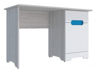 Стол для школьника Палермо-3 Юниор Белый глянец Ясень шимо светлый Синий