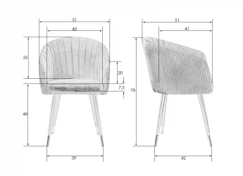 Стул обеденный DOBRIN MARY Синий велюр 1922-20