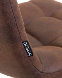 Стул барный ДОБРИН НИCОЛЕ (черные матовые ножки, коричневая микрофибра (ПК-03)) 2 шт / DOBRIN NICOLE (PK-03))