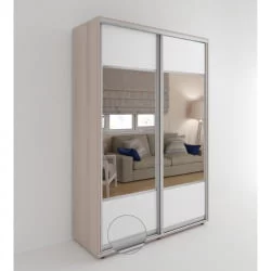 Высокий шкаф-купе Акцент-Дуэт КВ 1000х600 Ясень шимо светлый