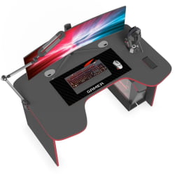 Компьютерный стол с надстройкой SKILLL STG 1385.1 антрацит/красный