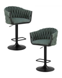 Стул барный DOBRIN LEON (зеленая ткань (LAR 275-23)) 2 шт