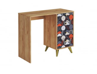 Письменный стол с ящиками СП-006 дуб крафт золотой/VINIL