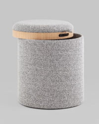 Пуф-столик с ящиком Хюгге S букле серый