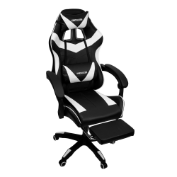 Кресло 088 цвет черный/белый с массажем 088-black-white-mass