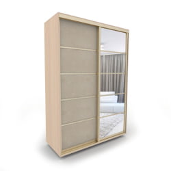 Шкаф-купе 2-х дверный Акцент-Квадро КЛ 1400х600 Дуб молочный/Золото