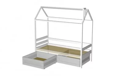 Кровать-домик RooRoom кд-1Р с ящиками Розовая