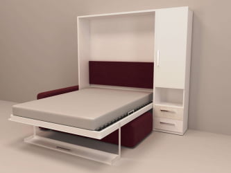 Шкаф-диван-кровать Смарт 1 правый с пуфом 1600 Венге