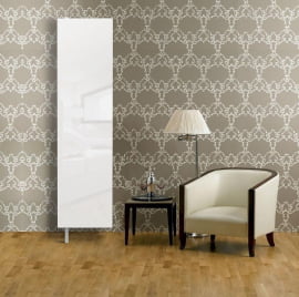 Шкаф в белом глянцевом стекле Драйв Шелф (левый) Венге