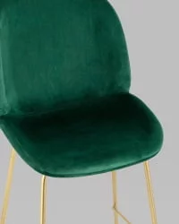 Стул полубарный Beetle со спинкой gold Изумрудный