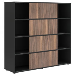 Стеллаж со слайд-дверьми VELION VENEER VRMCS 1615 Американский орех Яшма черная