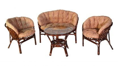 Комплект Багама с диваном, подушки светлые полные Bahama11 орех матовый_0