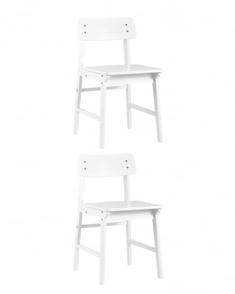 Стул ODEN WOOD x2 из массива гевеи Белый_0