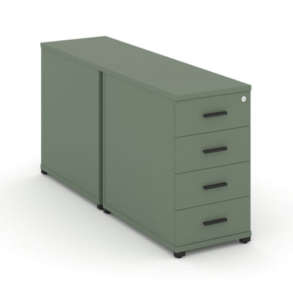 Тумба двухсторонняя опорная приставная с 4-мя ящиками CONCEPT CN.DTGO-002 B/W Кобо Черный_0