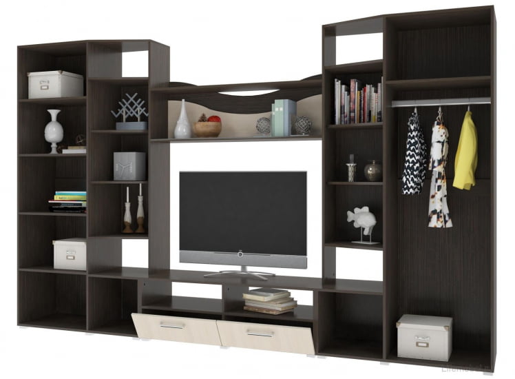 Гостиная Гамма с зеркалами Венге Дуб_1