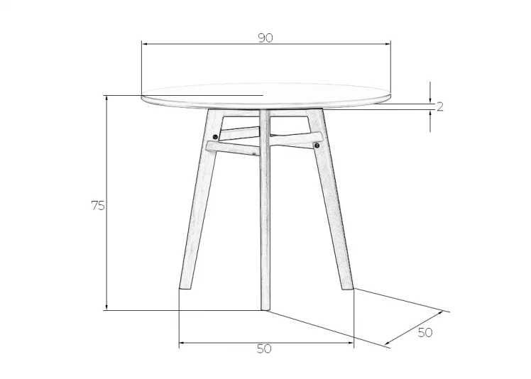 Стол обеденный DOBRIN ALBERT 90 Белый_5