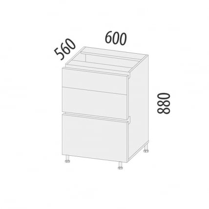 Напольный шкаф (3 ящика с системой плавного закрывания) Бостон 104.91_5