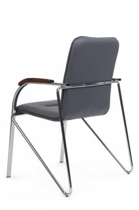 Стул Самба с деревянными подлокотниками SMB-02H Хром гальв. Серый_4