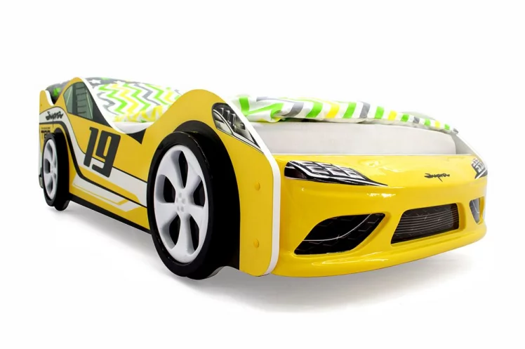 Кровать-машинка Супра Желтая_0