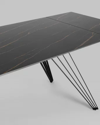 Обеденный стол раскладной Пандора 160-240 Черный мрамор_4
