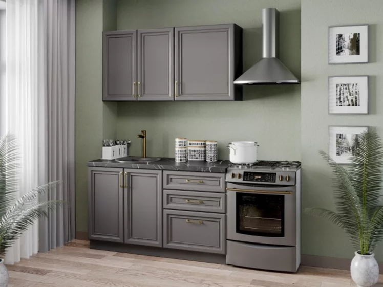 Тумба кухонная 300 Джелатто ЛД 241.010.000.127 Черный Оникс серый_2