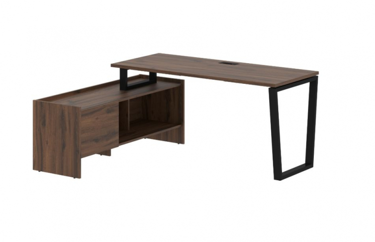 Стол с тумбой EDIS EVCT 17614 Дуб Денвер темный Черный_0