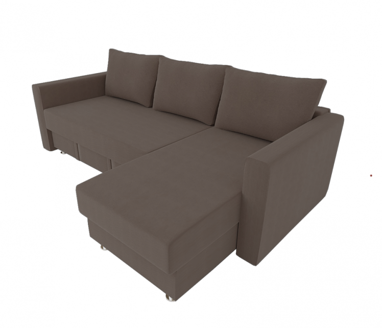 Диван угловой с подлокотниками Мадрид (Berhouse) Цвет фасада: Коричневый Велюто 23; Тип: Левый/правый; Материал фасада: Металл/Велюр_0