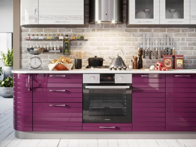 Тумба кухонная 600 с 3 ящиками (4) Анастасия ЛД 030.102.000 М Ежевика_2