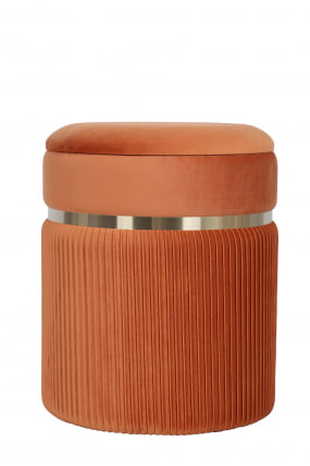 Пуф Миранда с ящиком велюр Оранжевый_0