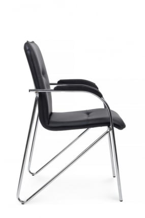 Стул Самба с пластиковыми подлокотниками SMB-03H Хром гальв. Черный_1