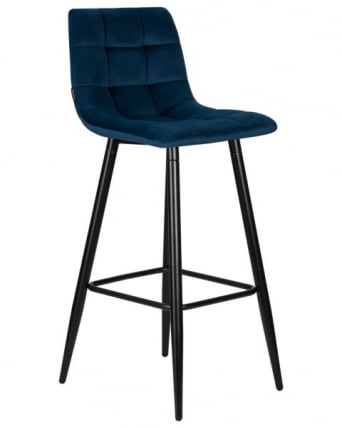 Стул барный DOBRIN NICOLE (черные матовые ножки, темно-синий велюр (108-95)) 2 шт_2